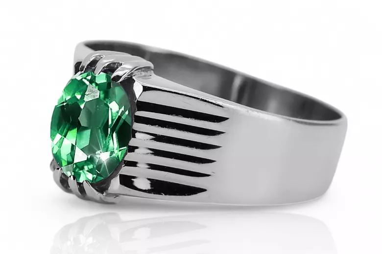 Ring Emerald Sterling silver 925 Vintage vrc007s